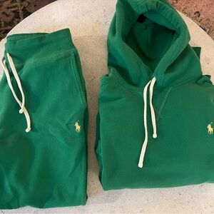 Ralph Lauren Lounge Set - Fleece hoodie and Sweatpants, Green